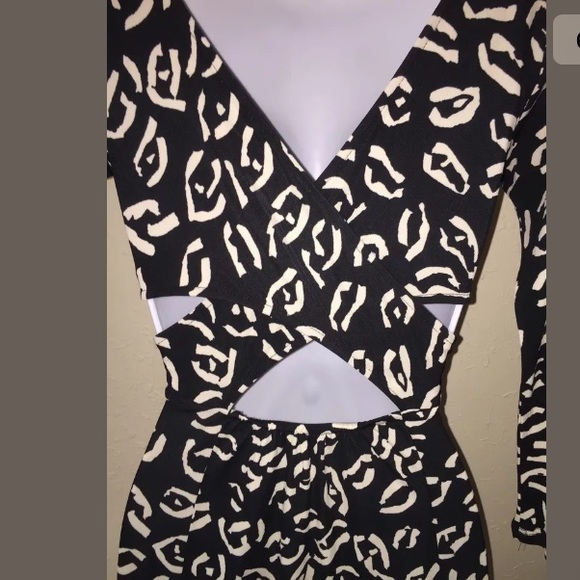 Tracy Reese Back Wrap Dress Black Print Jersey - Picture 6 of 8